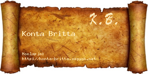 Konta Britta névjegykártya
